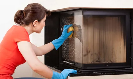 how to clean wood burner glass