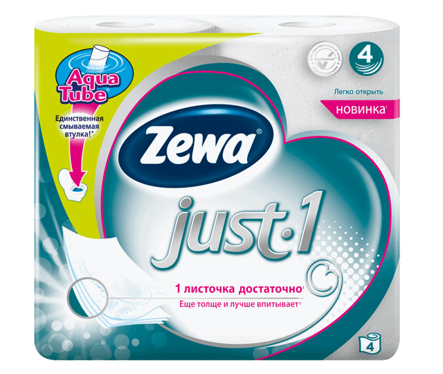 Zewa JUST1 4 rolls toilet paper