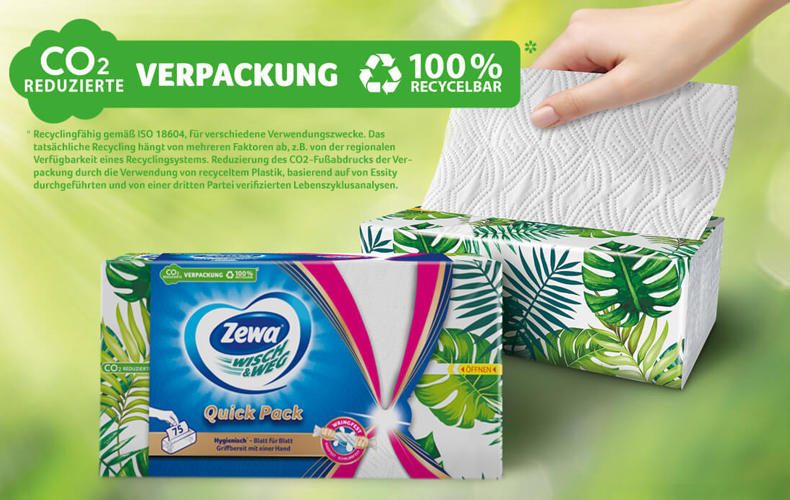 CO2-reduzierte, recycelbare Verpackung