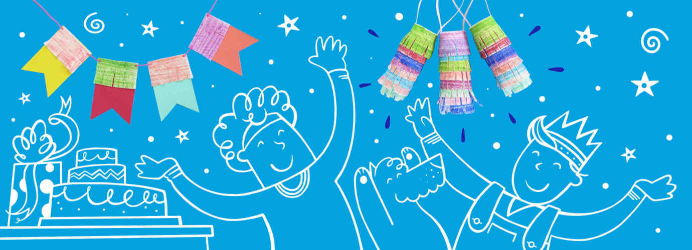 Kinder Party Deko Ideen Wimpel Pinatas Zewa