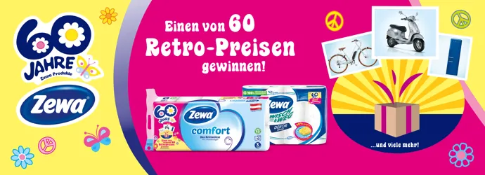Teilnahmebedingungen Gewinnspiel „60 Jahre Zewa Produkte" (Österreich)