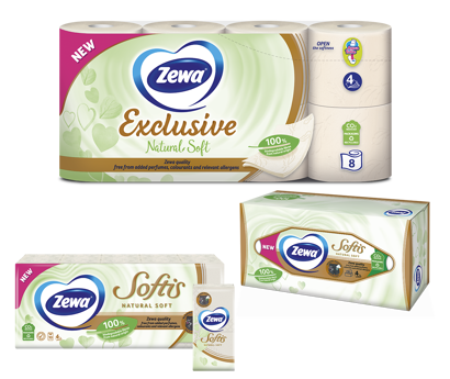 Novinka Zewa Natural Soft - Jemné a pevné papírové produkty Zewa