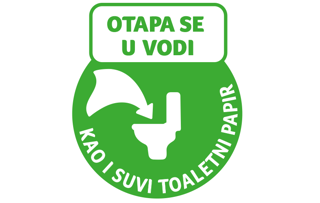 Vlažni toaletni papir koji se može sigurno baciti u WC šolju kao suvi