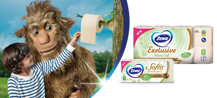 Descoperă produsele Zewa Natural Soft, fără parfum, coloranți adăugați și alergeni