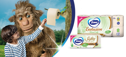 Descoperă produsele Zewa Natural Soft, fără parfum, coloranți adăugați și alergeni!
