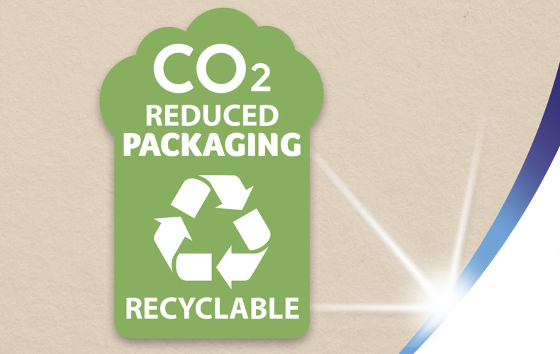 Csökkentett CO2-lábnyomú, újrahasznosítható csomagolás