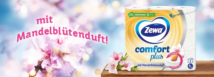 Zewa comfort plus mit Mandelblütenduft: