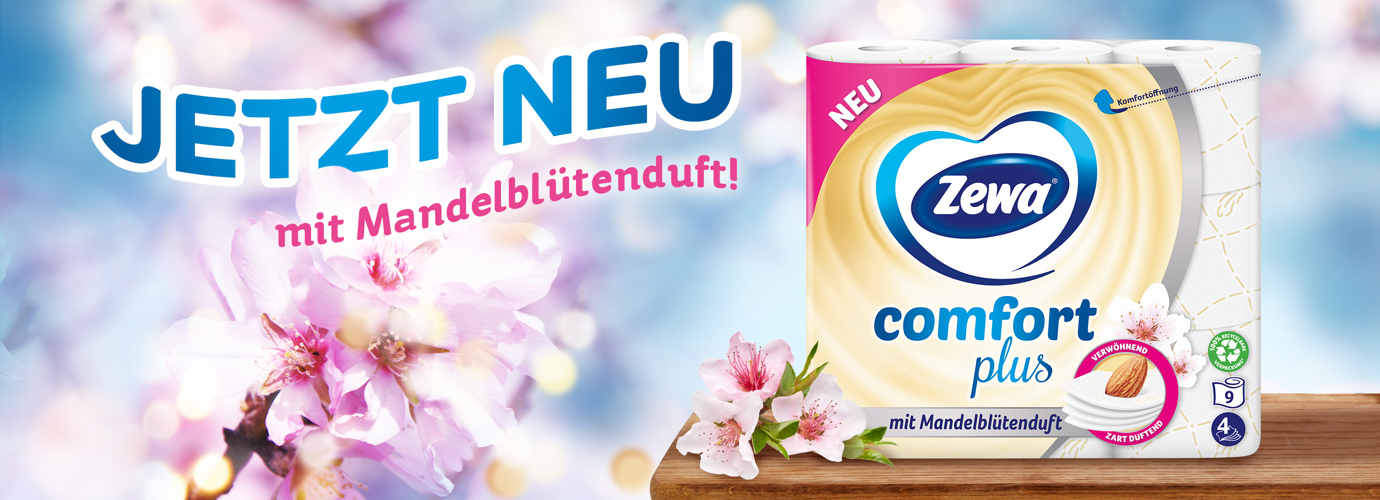 Zewa comfort plus mit Mandelblütenduft: